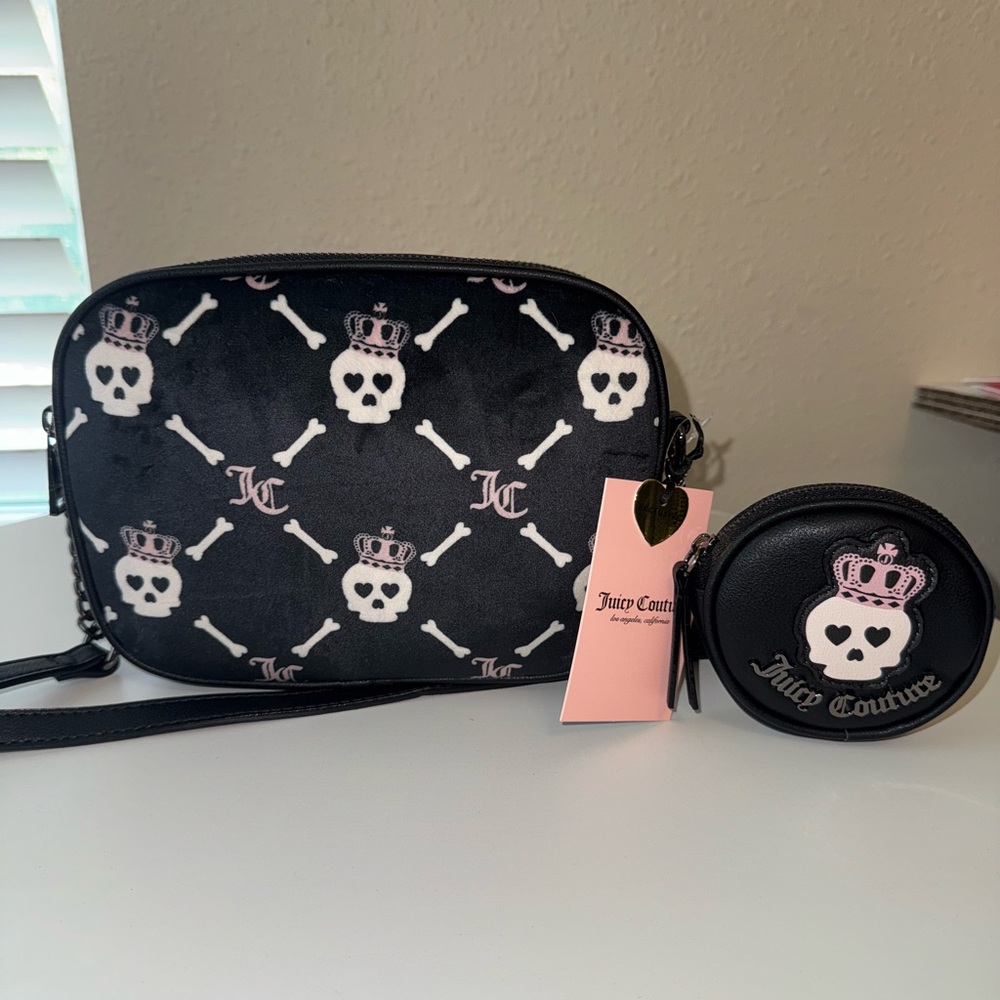 Juicy Couture, Haunted Conture, Velour  Crossbody Bag Set